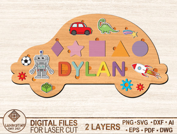 Download Custom Name Boy Shape Puzzle Laser Cut - Cut Collection