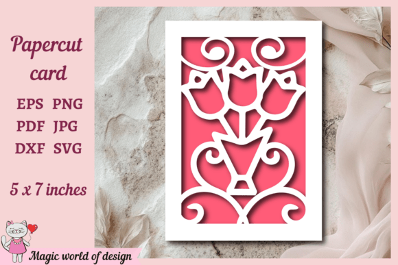 Download Tulips Bouquet Card Svg, Paper Cutting - Cut Collection