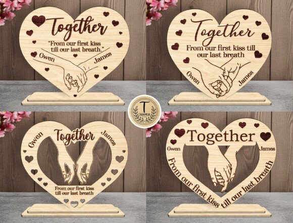 Download Personalized Couple Heart Sign Lasercut - Cut Collection