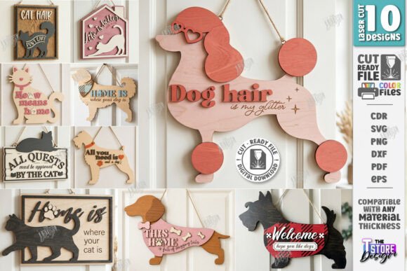 Download Wooden Pet Home Sign Laser Cut Bundle - Premium Resources
