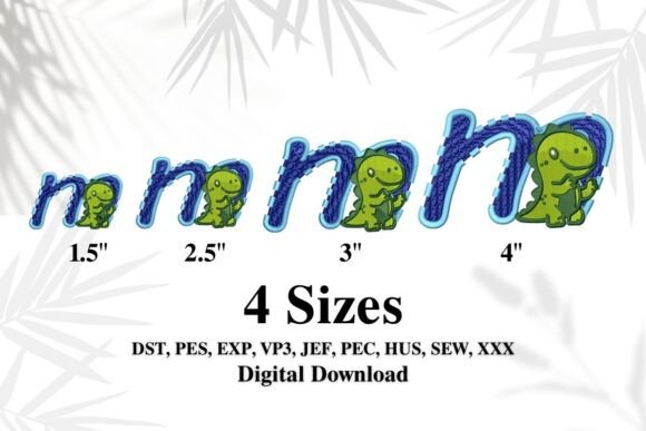 Download Cute Dinosaur Embroidery Alphabet " M " - Cut Collection