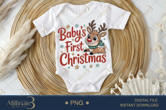 Download Baby’s First Christmas PNG Cute Reindeer - Cut Collection