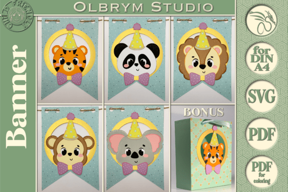 Download Animals Kids Birthday Party Banner SVG - Premium Resources