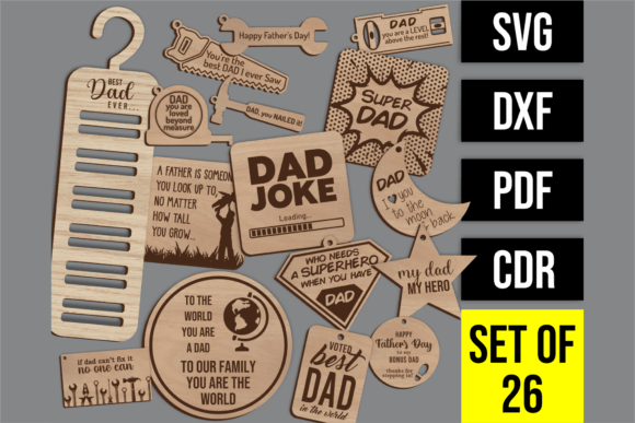 Download Laser Cut Files - DAD GIFTS MEGA SET - Cut Collection