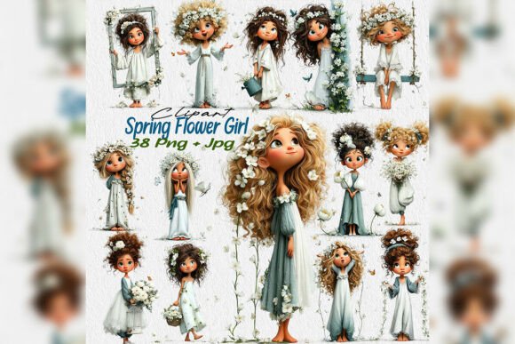 Download Whimsical Spring Flower Girl Clipart Png - Whimsical Collection